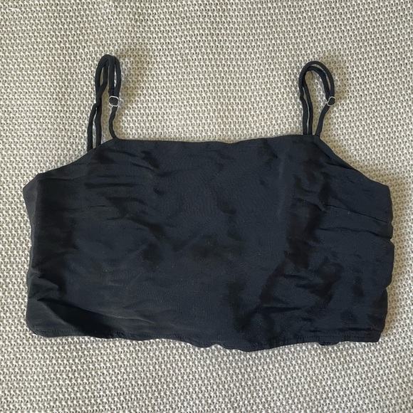 BRANDY MELVILLE - Black Tie Up Open Back Crop Top - Picture 5 of 6